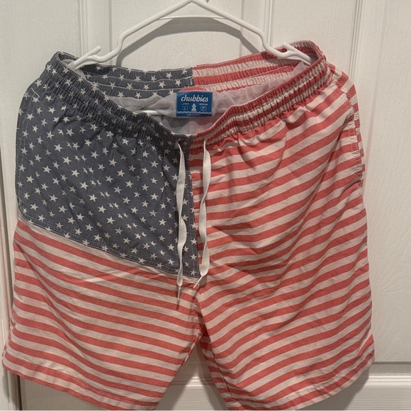 Chubbies Red White and Blue Swim Trunks - Picture 1 of 6